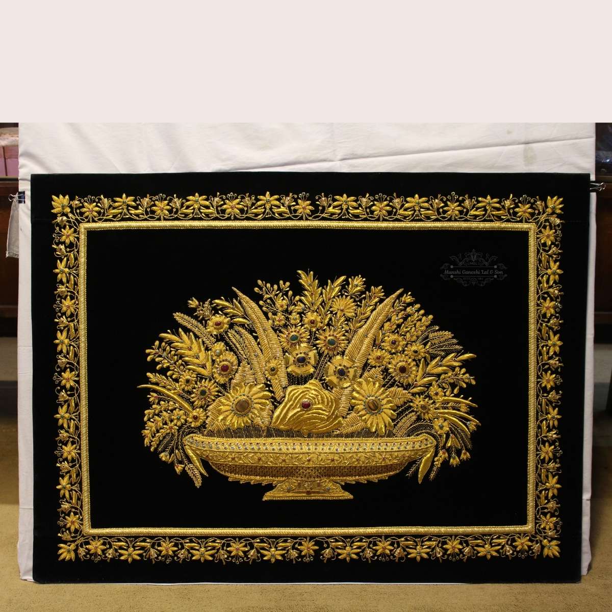Golden Wall Hanging Embroidery Zardezi