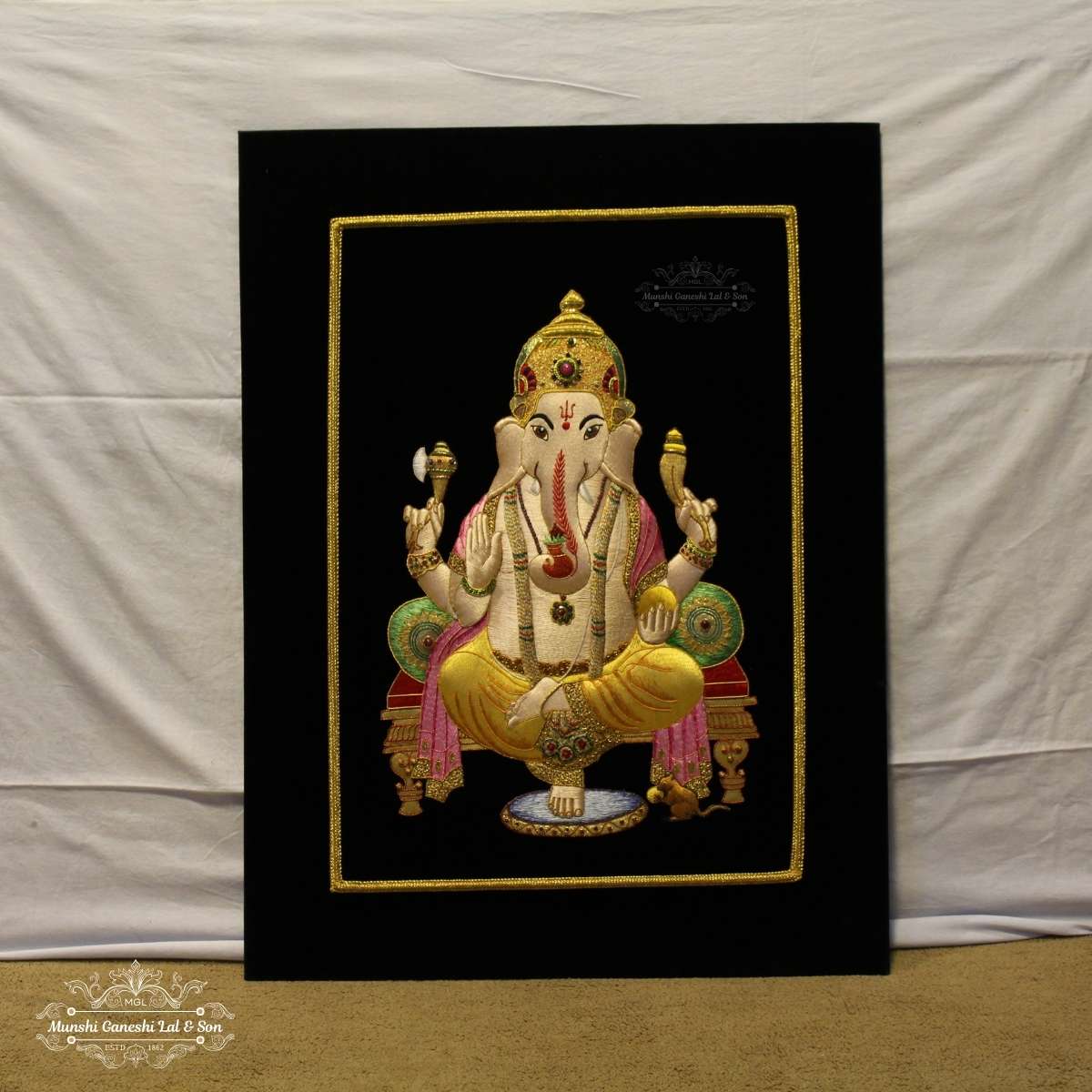 Handmade Embroidered Lord Ganesha Art Work
