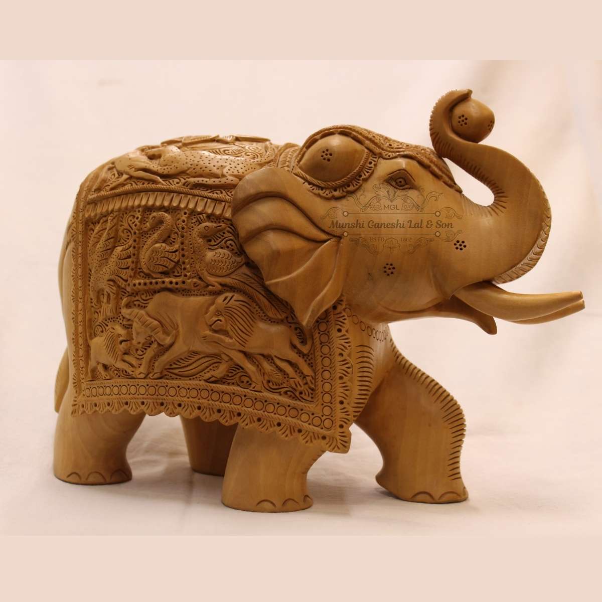 Handmade Wooden Carved Elephant