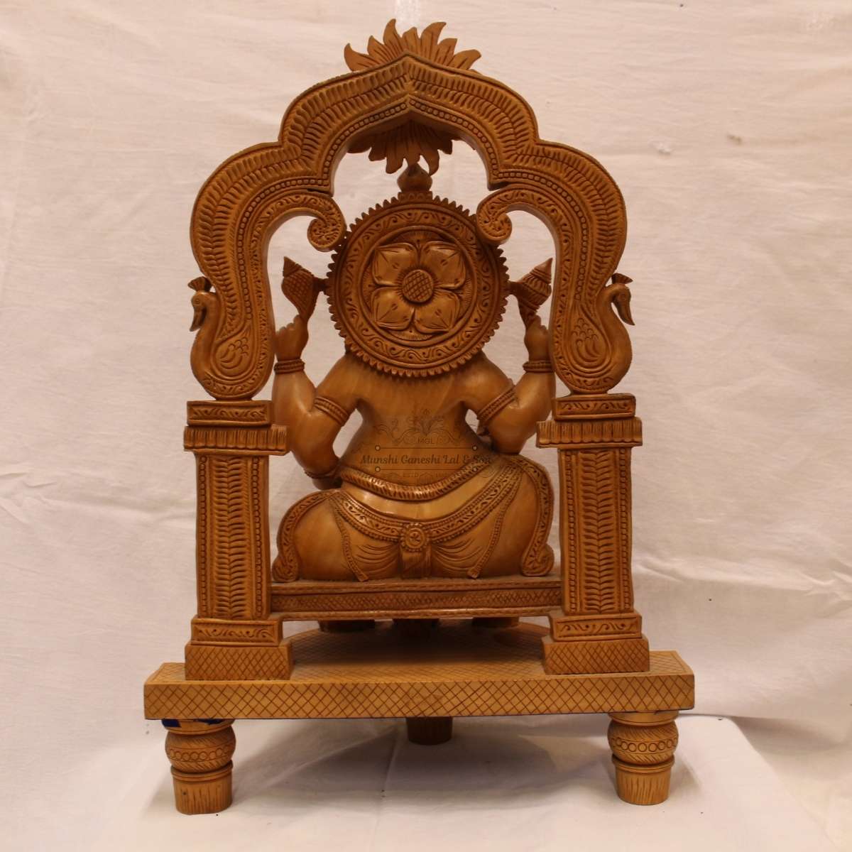Wooden Hand Carved Lord Ganesha Statue