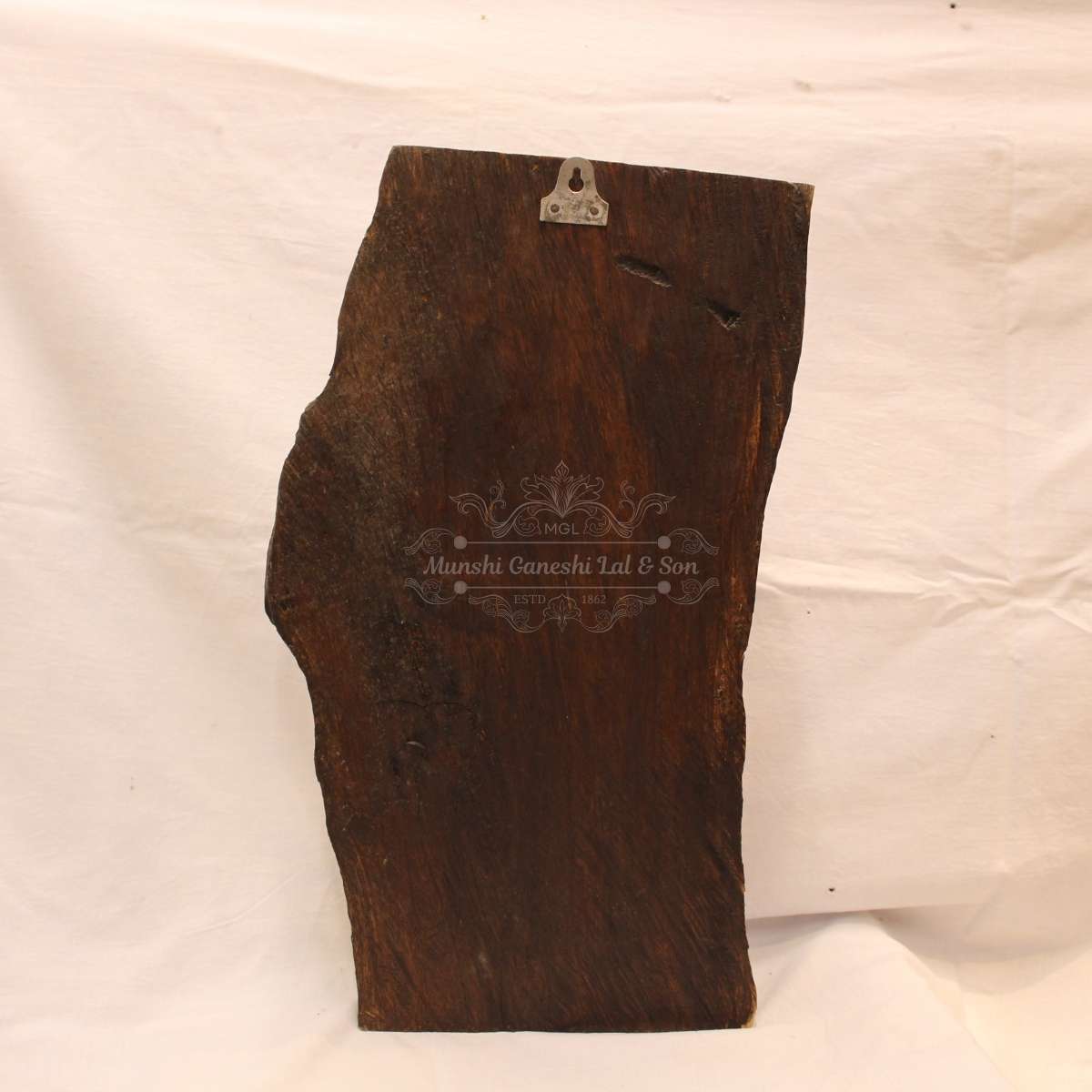 Wooden Carved Ten Hands Lord Ganesha Idol