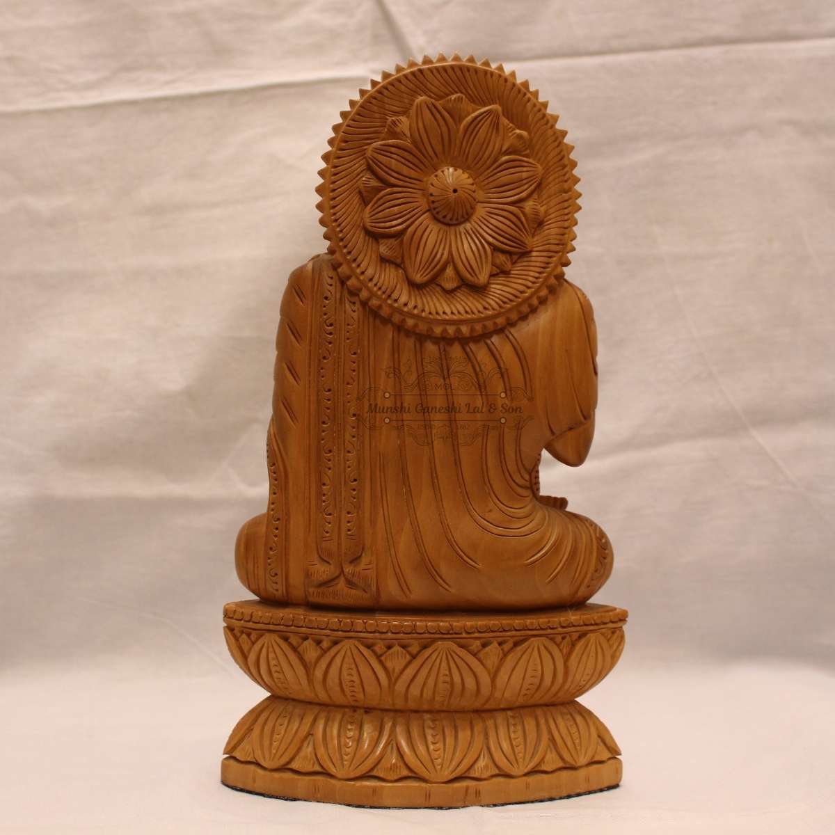 Wooden Blessing Posed Buddha Idol