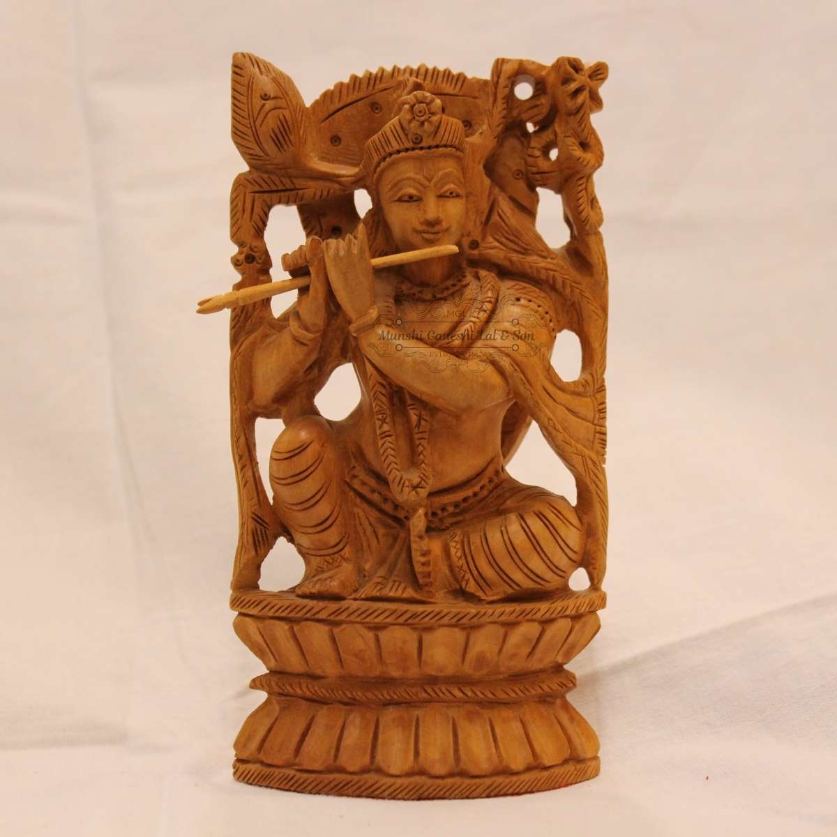 Wooden Lord Krishna Murti