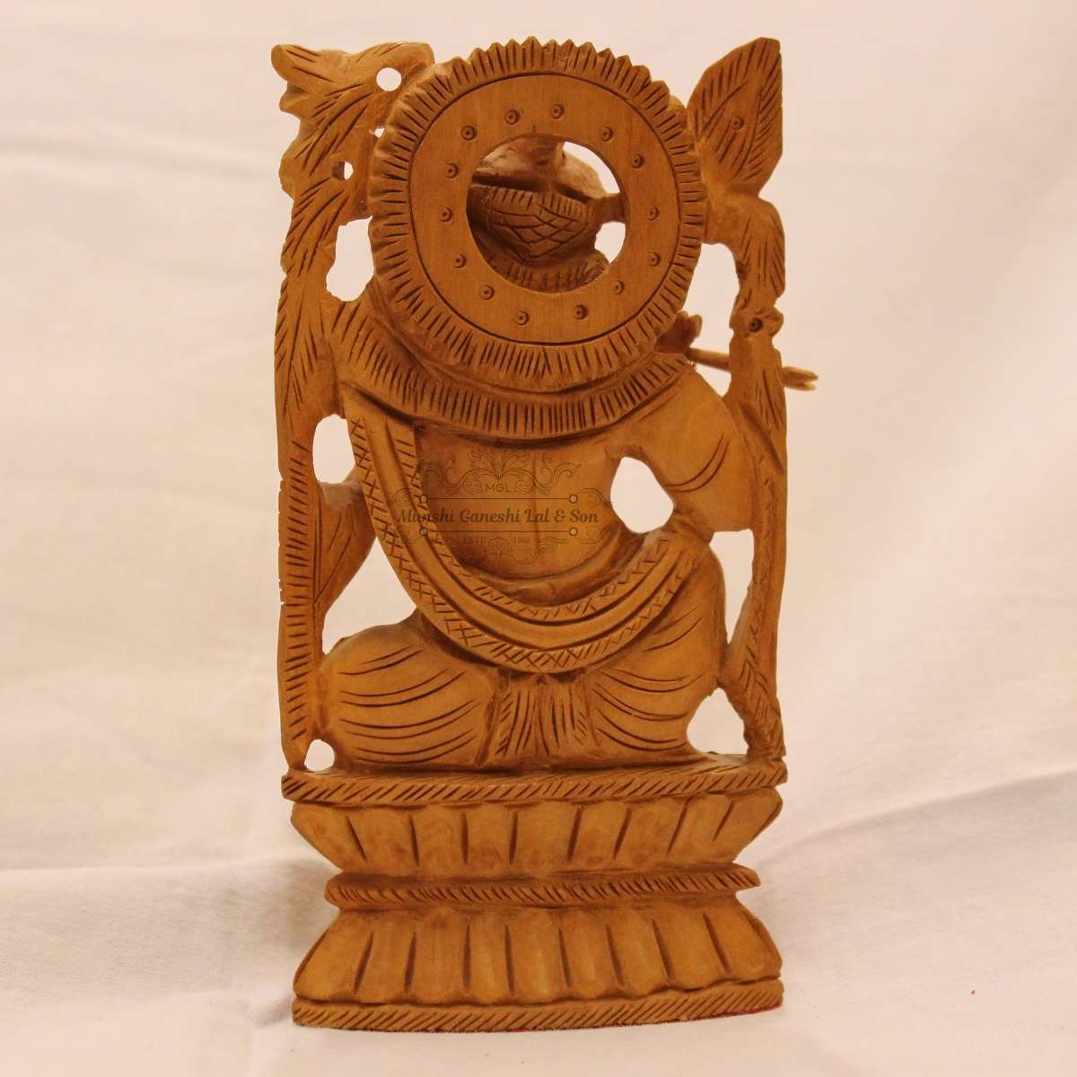 Wooden Lord Krishna Murti
