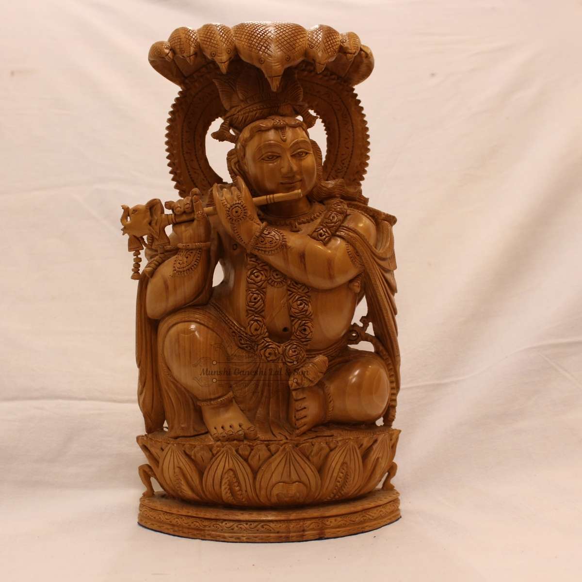 Lord Krishna Wooden Statue
