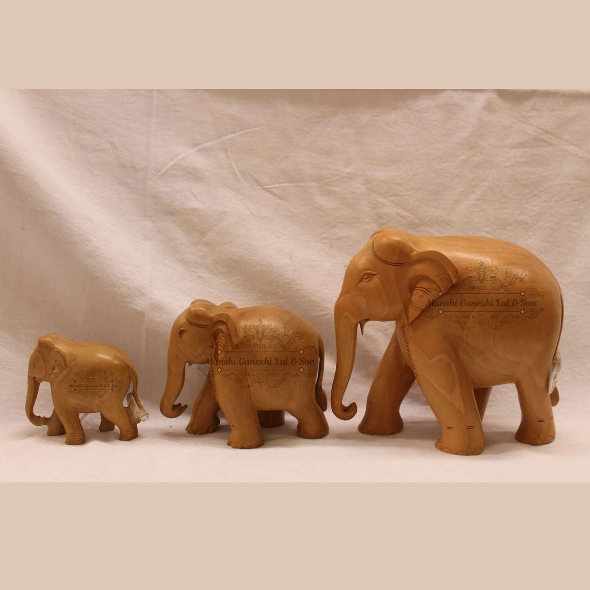 Wooden Elephant Set 3-Piece
