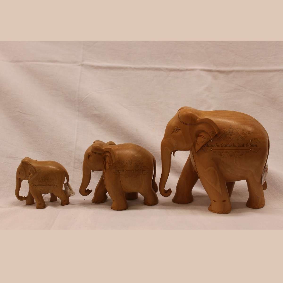 Wooden Elephant Set 3-Piece